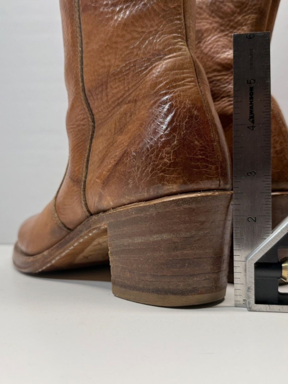 RARE! Vintage Frye Campus "Made In USA" Inside Zip Ankle Boots Saddle Leather - Picture 3 of 16